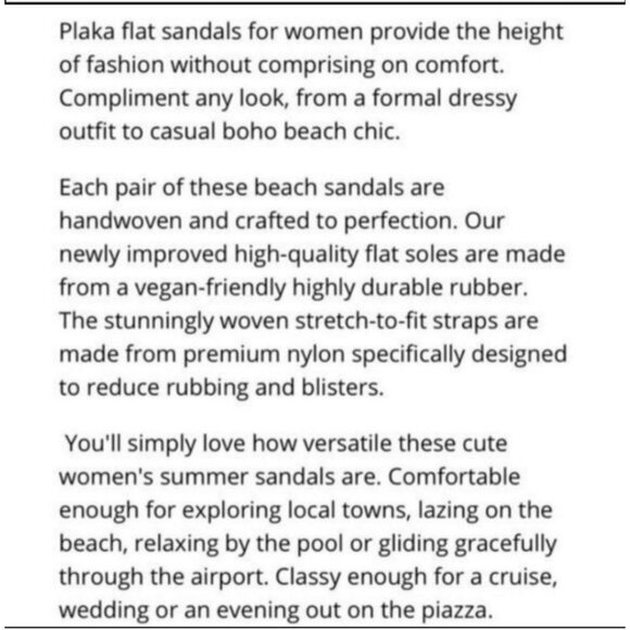 Plaka Flat Sandals Womens palm leaf slip on Stretch-to Fit Straps Sz 10 new - Picture 9 of 9